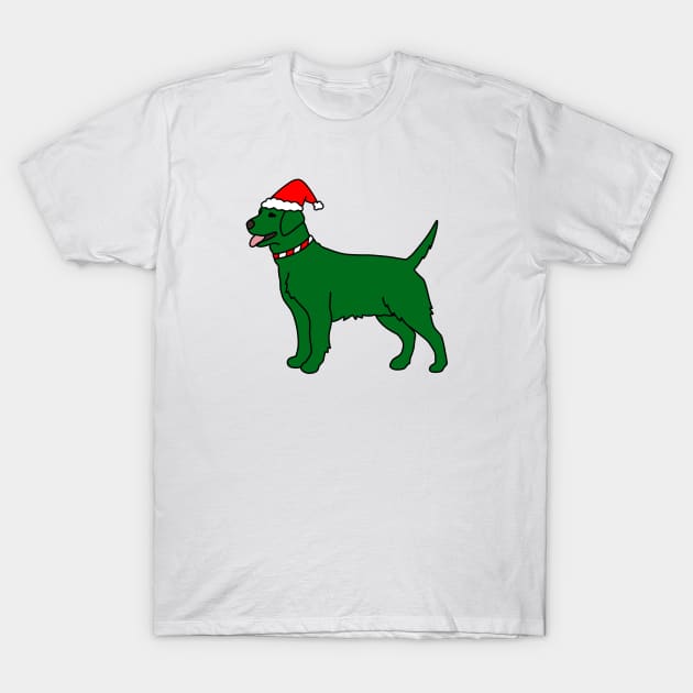 Green Christmas Dog T-Shirt by Kelly Louise Art